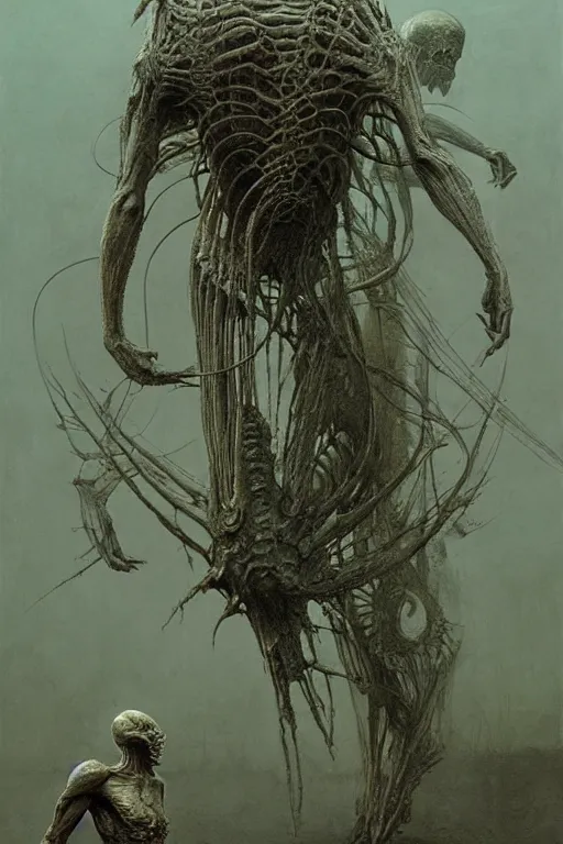 Prompt: eaten by giger, zdzisław beksinski, greg rutkowski, maxim verehin