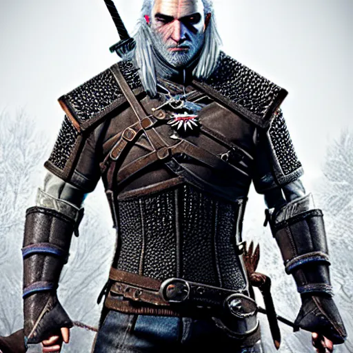 Prompt: geralt the witcher 3 with demon horns, photorealistic, realistic