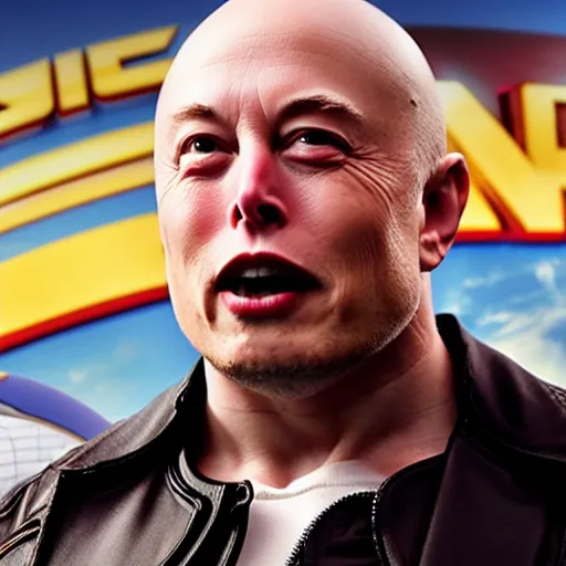 Image similar to elon musk as doctor eggman in sonic live action movie , 8k resolution, full HD, cinematic lighting, award winning, anatomically correct