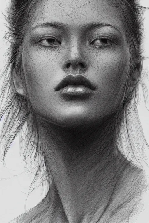 Image similar to female head portrait album cover hyper detailed concept art sheet crosshatch sketch illustration art style by Jonathan Wayshak and Toshihiro Egawa and Zdizslaw Beksinski and Artstation trending 8k