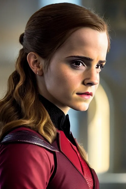 Image similar to Still of Emma Watson as Scarlett Witch