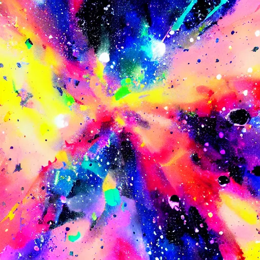 Prompt: galaxy paint splatter, artstation
