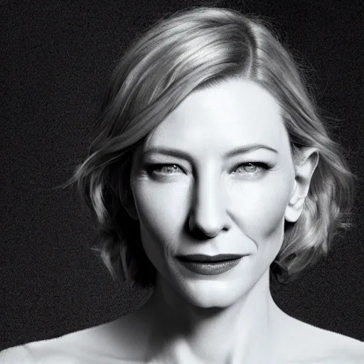 Image similar to xray of cate blanchett, clear shapes, 8k, realistic shading