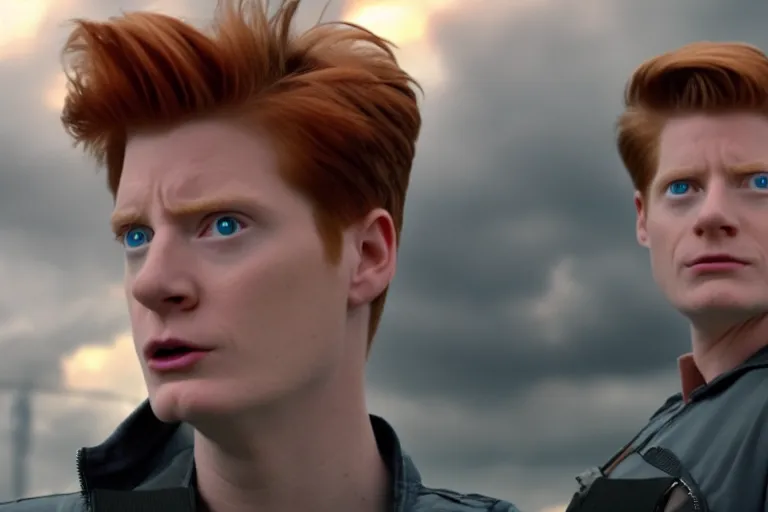 Image similar to live action film still of philip j. fry in the new sci - fi movie futurama