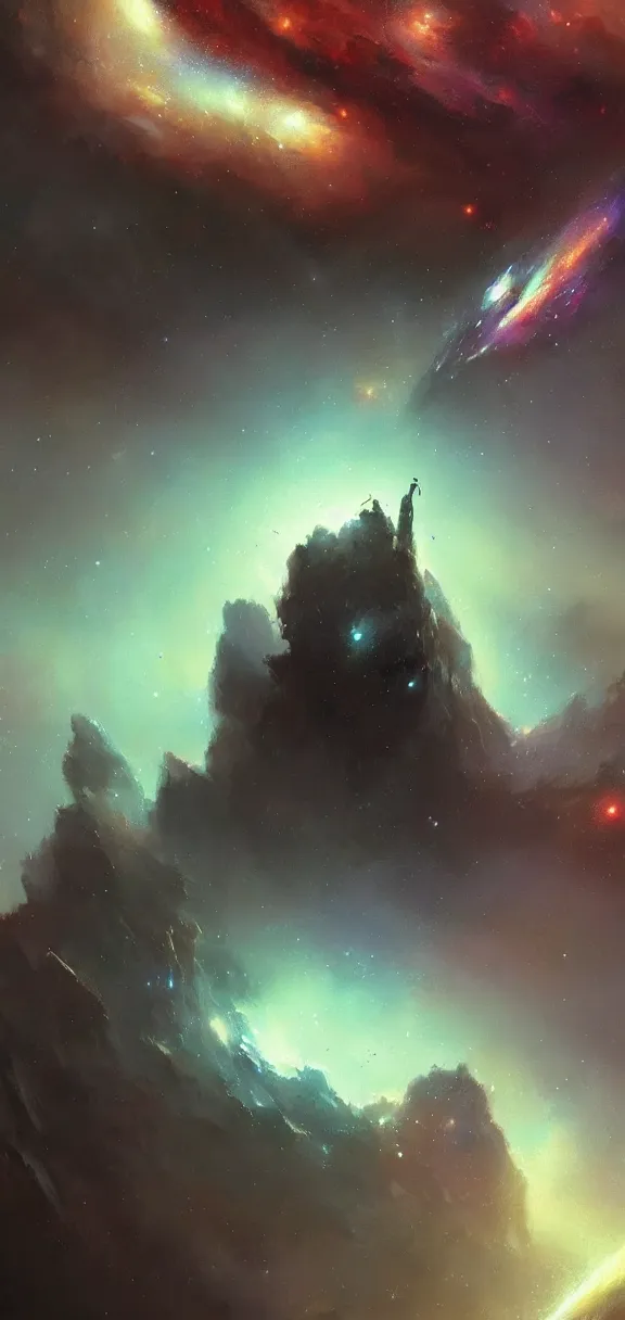 Image similar to A painting of a Galaxy trending on artstation in the style of Greg Rutkowski