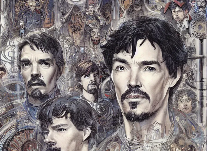 Image similar to a highly detailed technological portrait of stephen strange, james gurney, james jean