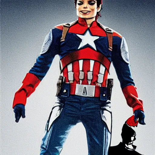 Image similar to michael jackson as captain america