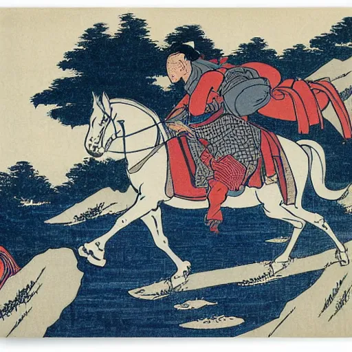 Image similar to pack horse by hokusai