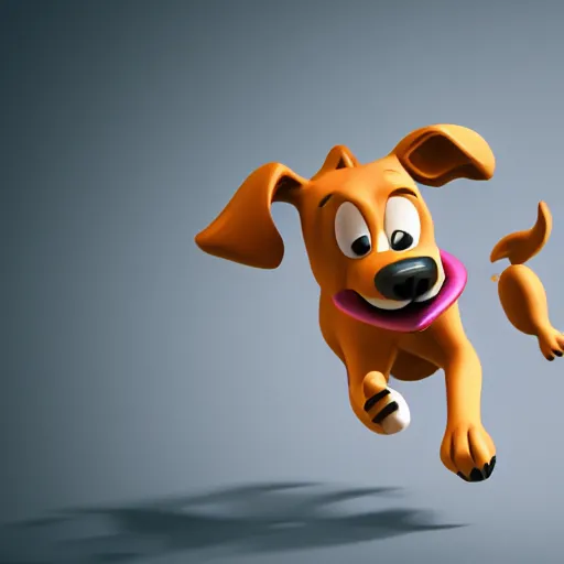 Image similar to illustration of a cartoon dog chasing a stick, bold outlines, smooth, hyper detailed, 4 k octane render