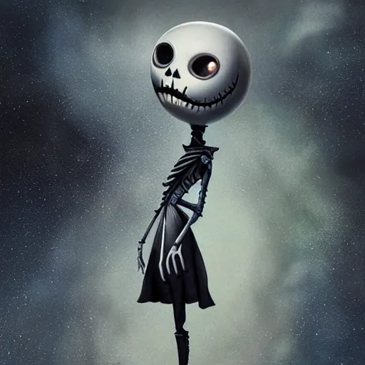 Prompt: michal karcz surrealism Pastel painting of the end of an astronaut happy in the galaxy. , in the style of jack skellington, in the style of a clown, loony toons style, love theme, detailed, elegant, intricate, 4k, Renaissance painting