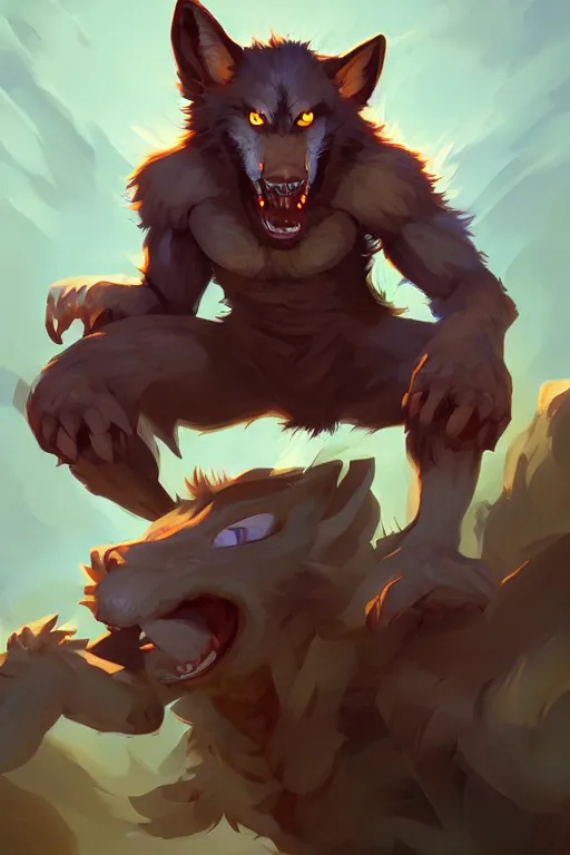 Image similar to werewolf Video game icon design , 2d game fanart behance hd by Jesper Ejsing, by RHADS, Makoto Shinkai and Lois van baarle, ilya kuvshinov, rossdraws global illumination