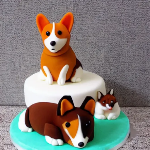 Image similar to corgi cake