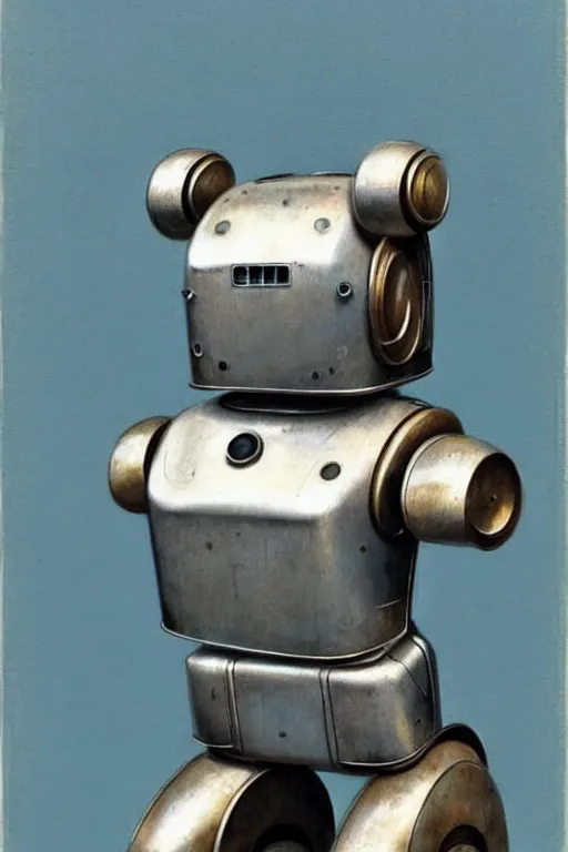 Image similar to ( ( ( ( ( 1 9 5 0 s retro future robot android aluminum box dog. muted colors. ) ) ) ) ) by jean - baptiste monge!!!!!!!!!!!!!!!!!!!!!!!!!!!!!!