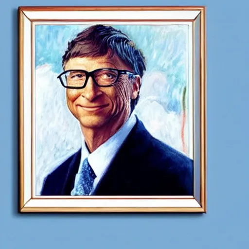 Image similar to Buff Bill Gates, painting by Monet