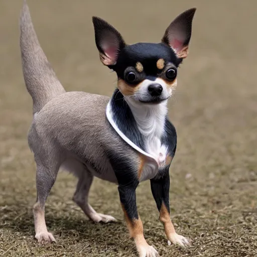 Prompt: photo of a hybrid between a chihuahua and an ant