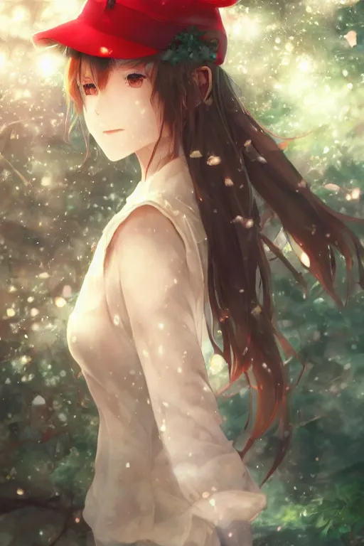 Prompt: a beautiful anime digital painting of a photorealistic a girl in the red hat ,forest, high quality, photorealistic, 4k hd, sharp, by Stanley Artgerm Lau, WLOP, Rossdraws, James Jean, Andrei Riabovitchev, Marc Simonetti, and Sakimichan, gorgeous lighting, well lit, backlit, dramatic cinematic lighting