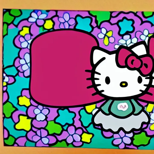 Image similar to creepy hello kitty drawing