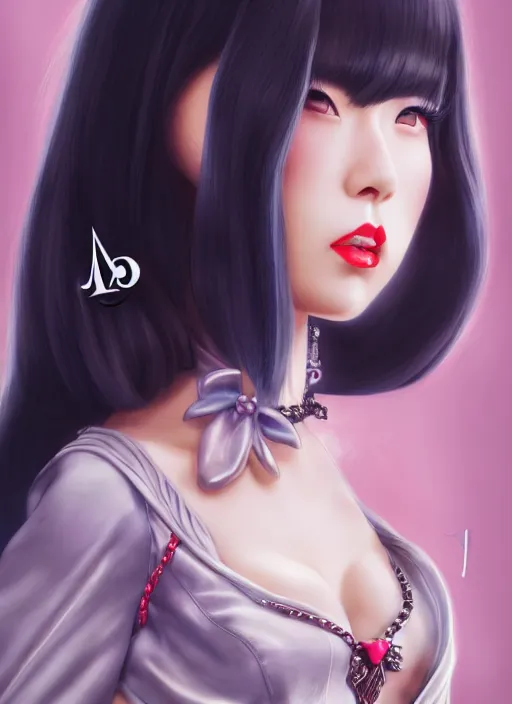 Image similar to a pin up and beautiful fashion dreamlke japan girl with lv jewelry, character art, art by artgerm, wlop, loish, hyperdetailed, 8 k realistic, symmetrical, global illumination, radiant light, frostbite 3 engine, cryengine, dof, trending on artstation, digital art, chanel, dior, detailed background