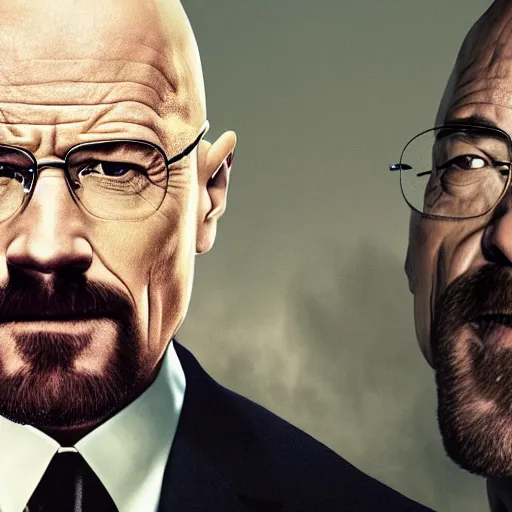 Image similar to walter white from breaking bad with dwayne rock johnson's face, 4 k, realistic