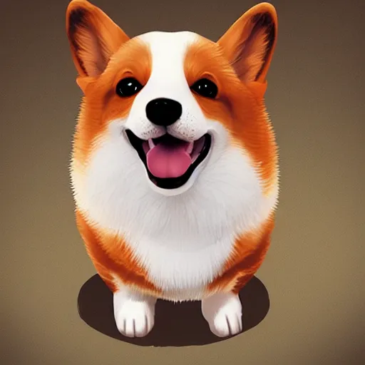 Image similar to a little cute Corgi, digital art, trending on artstation, nicely detailed