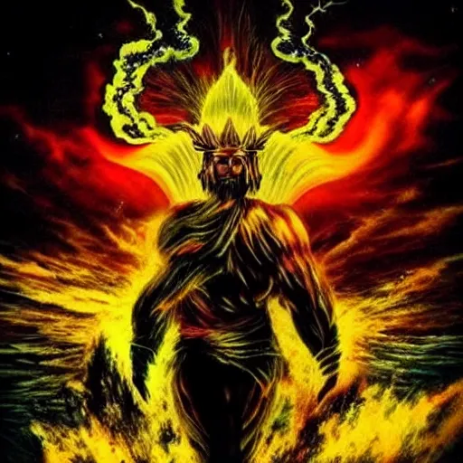 Image similar to the god of hybrid of tornado and nuclear explosion