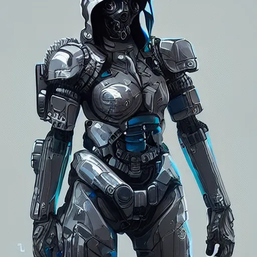 Image similar to “Concept art, hacker cyborg girl, artstation trending, highly detailed”