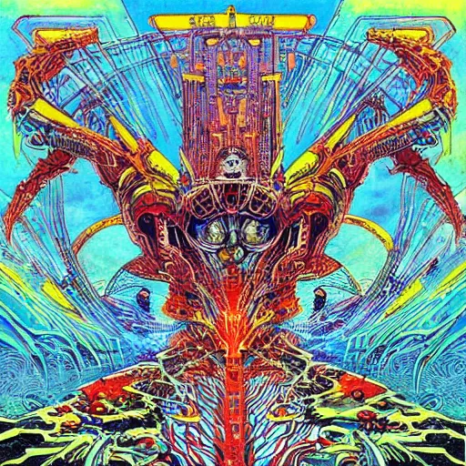 Image similar to beautiful album cover design by Philippe Druillet, digital art