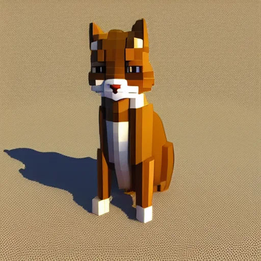 Prompt: voxel based cat