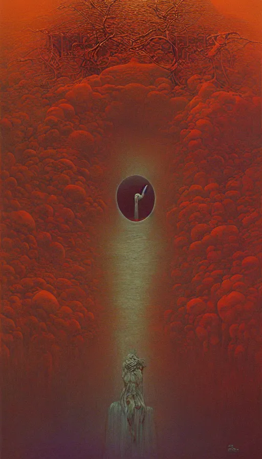 Image similar to psytrance artwork, by zdzisław beksinski