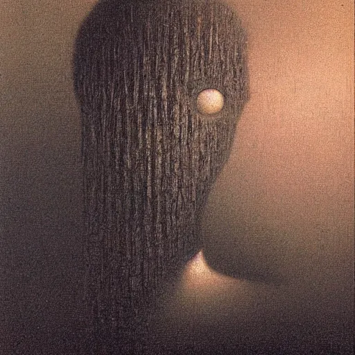 Image similar to “ crt monitor head, beksinski ”