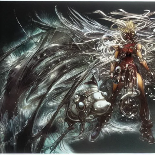 Image similar to conceptual art from from final fantasy by master artist yoshitaka amano