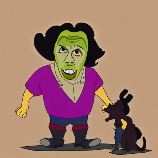 Image similar to leatherface as a prince, disney animation