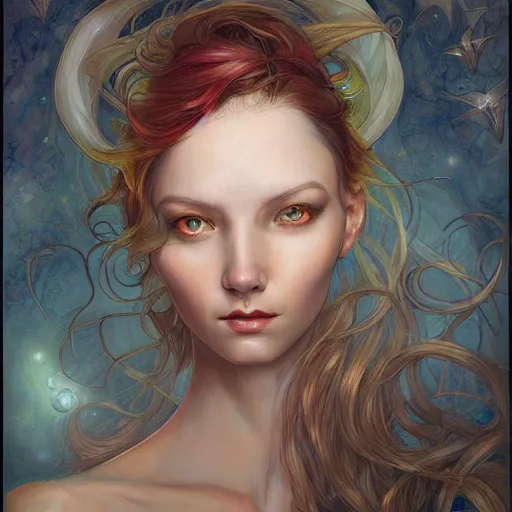 Image similar to a portrait in the style of anna dittmann and donato giancola and james jean.