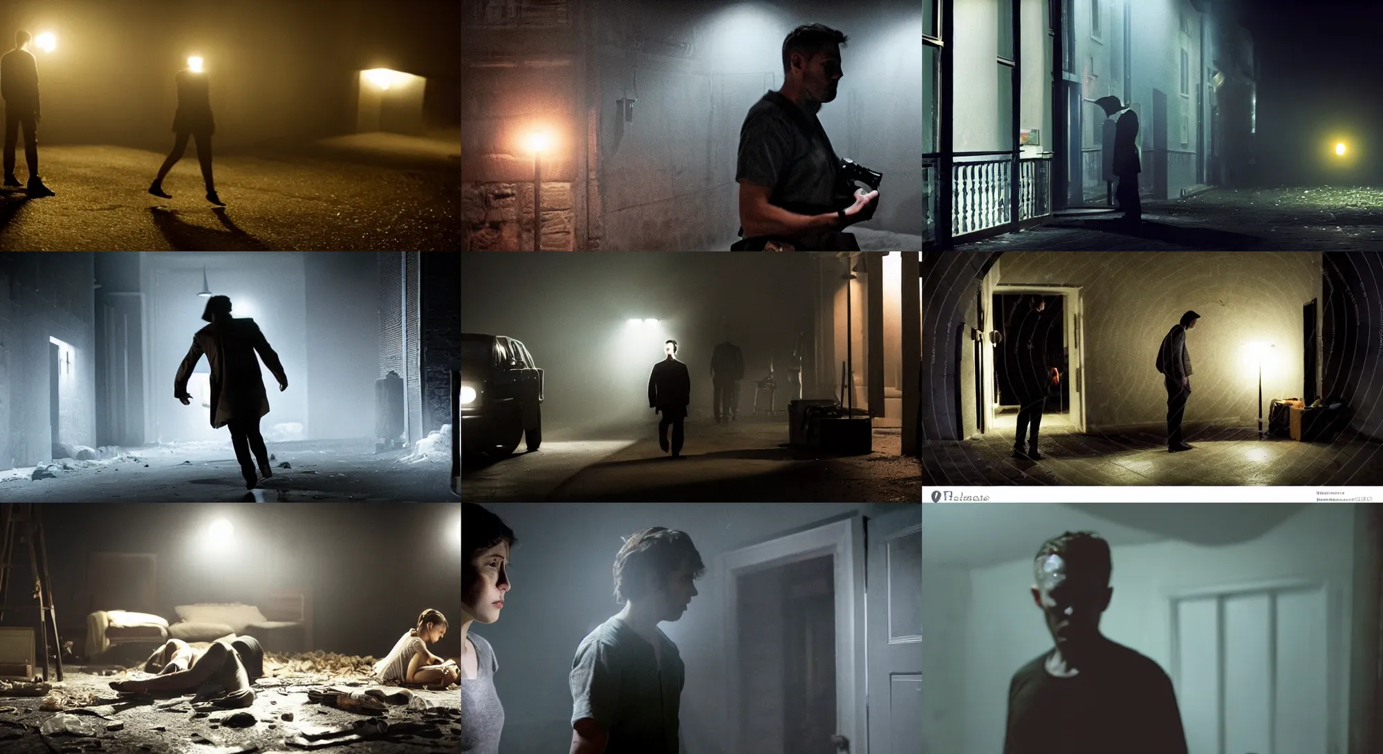 Prompt: movie still inquiry drama thriller dark scene cinematic lighting, photorealistic, hyperrealistic low light french movie