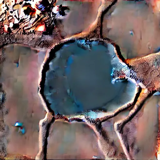 Image similar to Korolev city inside of Korolev crater on Mars, satellite view