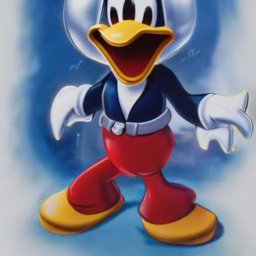 Image similar to highly detailed concept art of donald duck as the terminator, 4 k