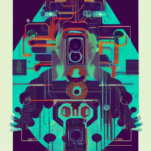 Prompt: a poster of a group of people, an album cover by kilian eng, behance contest winner, afrofuturism, diagonal lines, circuitry, artwork, adafruit