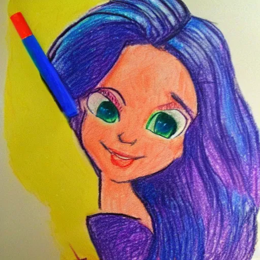 Image similar to child's crayon drawing of ariel