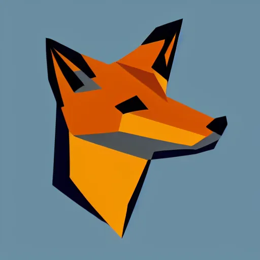 Prompt: cubist vector style fox art