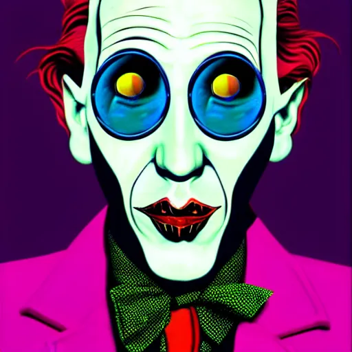 Image similar to graphic illustration, creative design, willy wonka as marilyn manson, biopunk, francis bacon, highly detailed, hunter s thompson, concept art