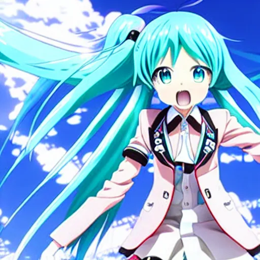 Image similar to Anime key visual of hatsune miku, official media