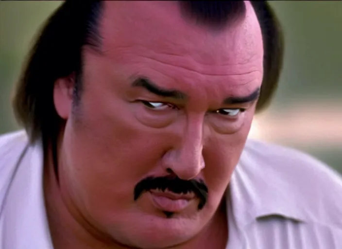 Prompt: steven seagal as julian in a still from the tv show trailer park boys (2001)