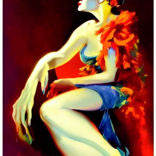 Prompt: painting by rolf armstrong