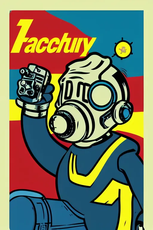 Image similar to fallout 7 6 retro futurist illustration art by butcher billy, sticker, colorful, illustration, highly detailed, simple, smooth and clean vector curves, no jagged lines, vector art, smooth andy warhol style