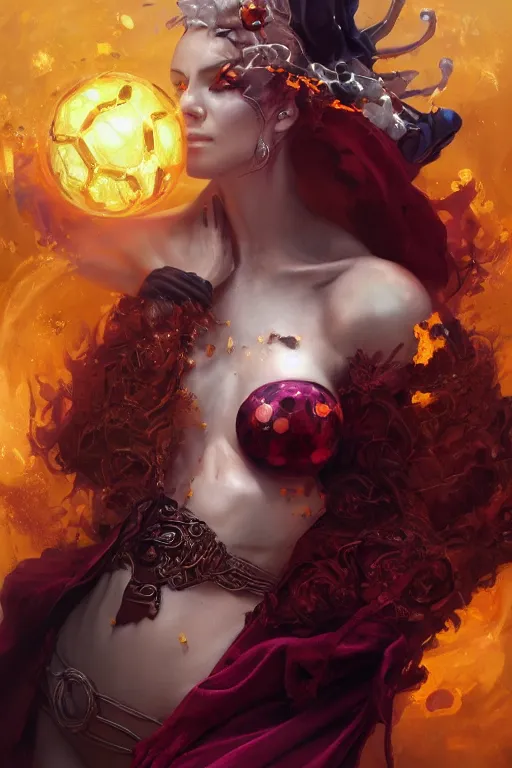 Image similar to beautiful girl necromancer, witch - doctor covered with velvet exploding into organic velvet, angels, 3 d render, hyper realistic detailed portrait, holding magic ball, ruan jia, wlop. scifi, fantasy, hyper detailed, octane render, concept art, peter mohrbacher