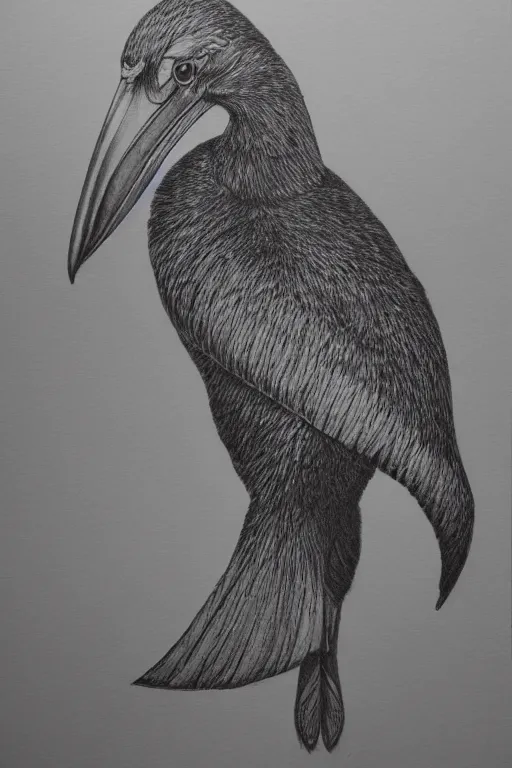 Image similar to a detailed pen drawing of a shoebill by Sunil Das, Trending on Artstation.