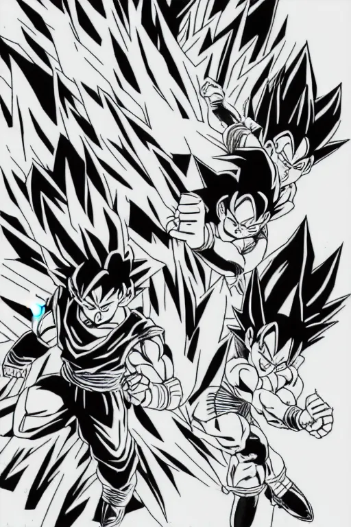 vegeta vs goku drawing