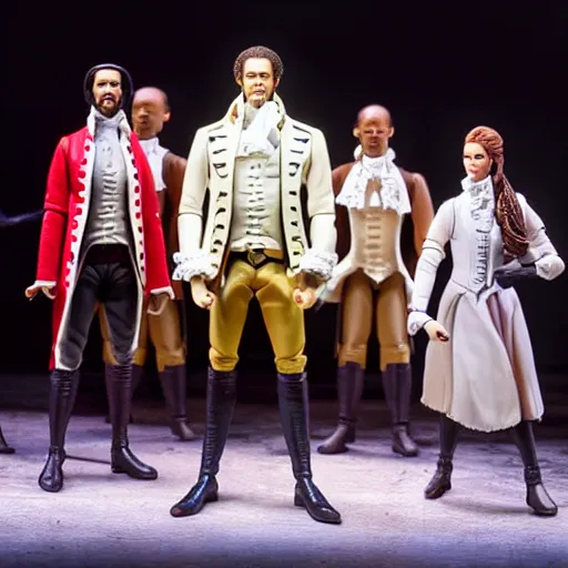 Prompt: plastic action figure from the broadway musical hamilton, wide shot, studio lighting, high resolution product photography