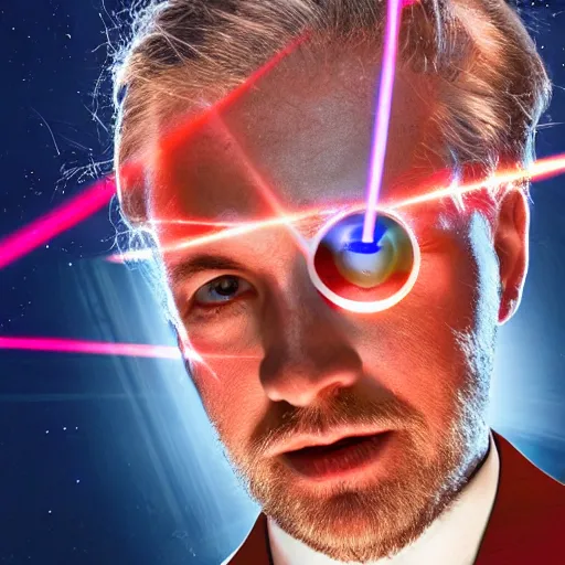 Image similar to god with laser eyes