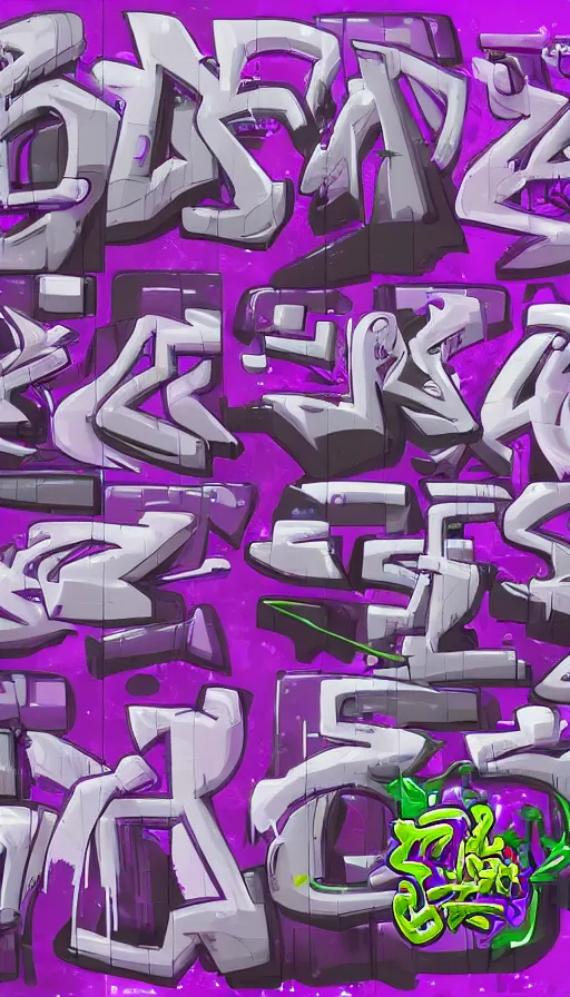 Image similar to a sprite sheet of a graffiti wirter holding a spray can and purple hair, 3D character, sweat drops, insane, intricate, highly detailed, oil painting, smooth, sharp focus, Unreal Engine 5, 8K